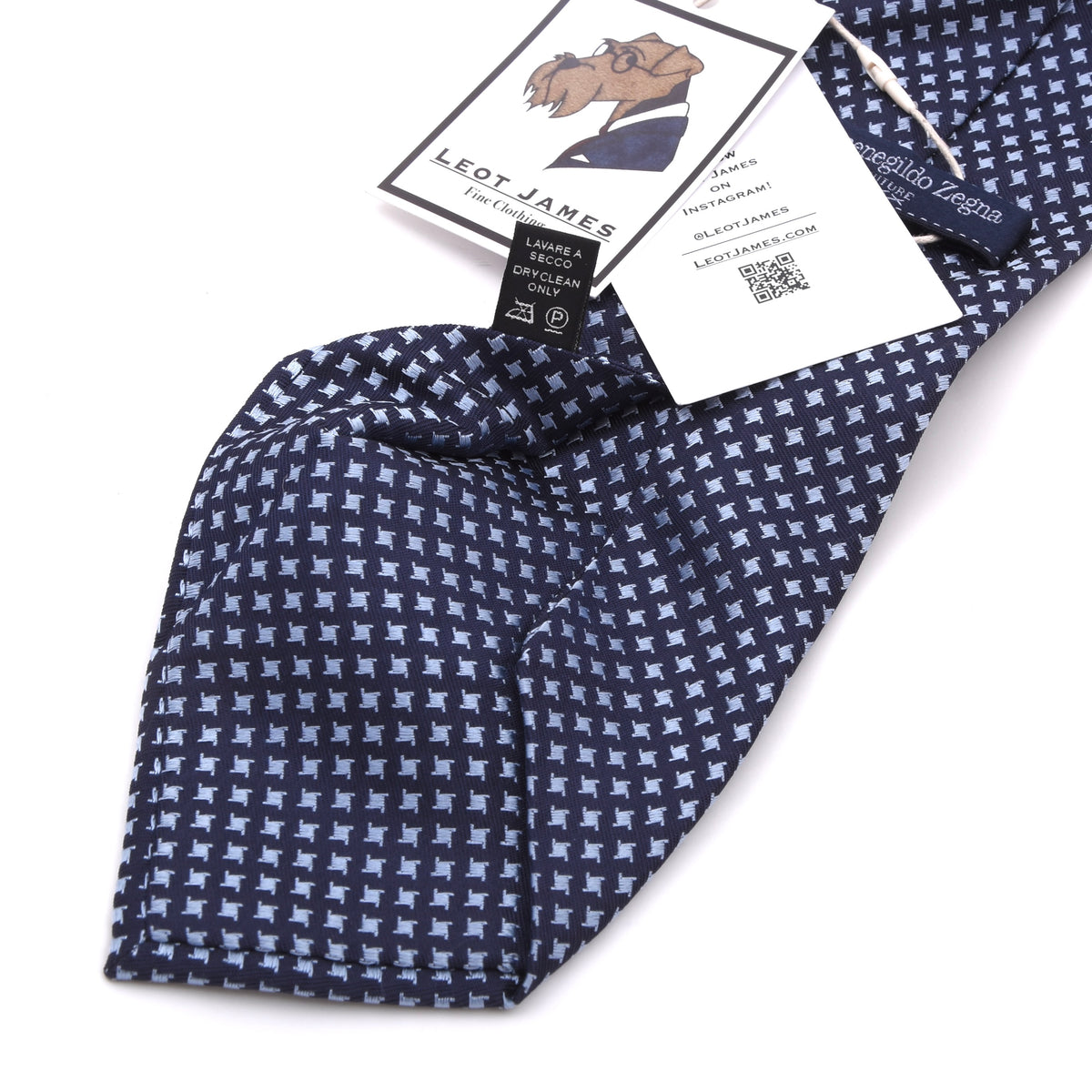 Ermenegildo Zegna Couture 3 Fold 100% Seide Krawatte Made in Italy – Marineblau