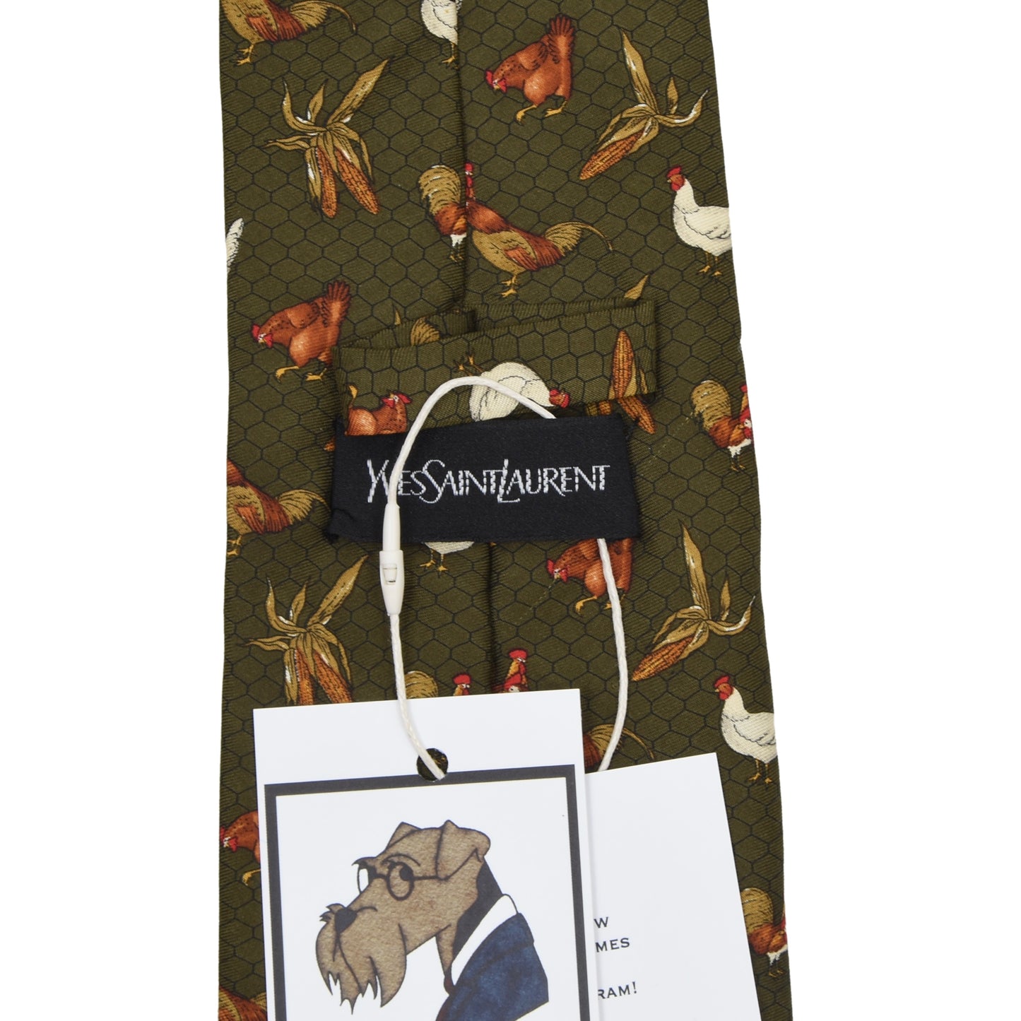 Yves Saint Laurent Silk Tie - Chicken & Corn Print