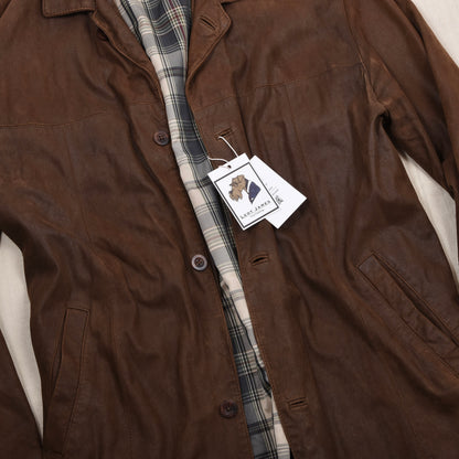 Butter-Soft Leather Jacket Size 52 - Brown