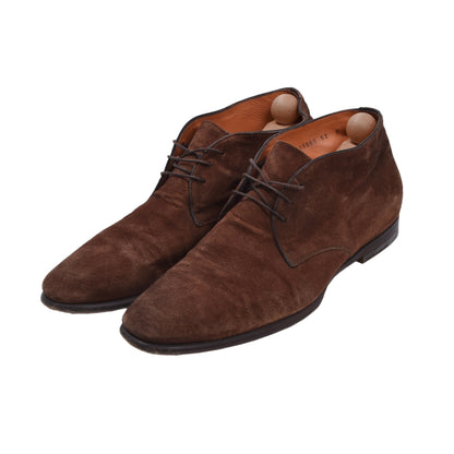 Santoni Chukka-Stiefel aus Wildleder, Größe 8 1/2 – Braun
