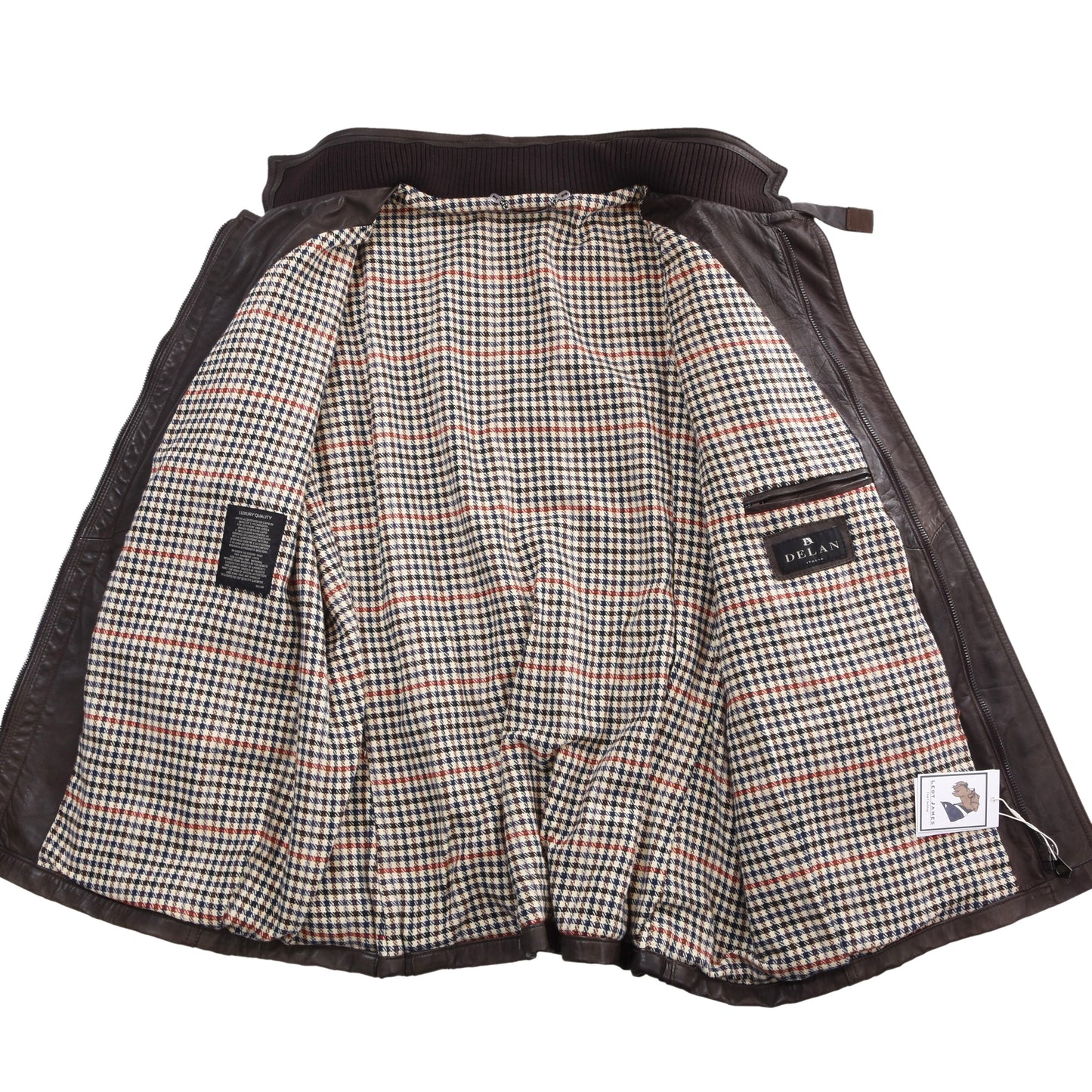 Delan Leather Jacket Size 58 ca. 64cm - Brown