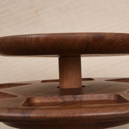 Digsmed Dänemark 1964 Teakholz Drehtablett/Lazy Susan Ø 35cm