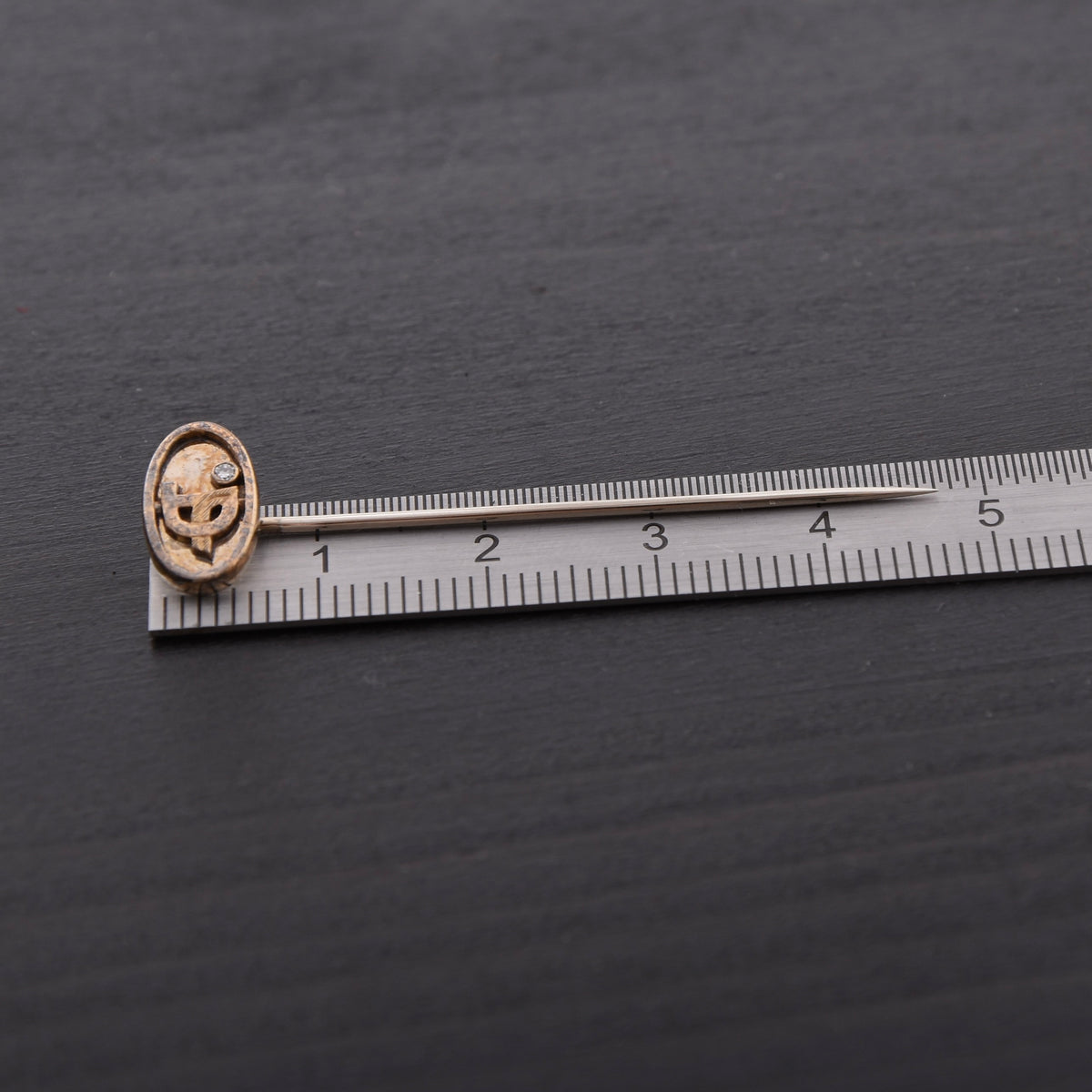 Vintage 585 / 14kt Gold Anstecknadel mit Diamant