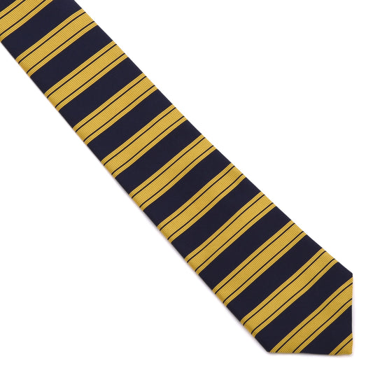 Brooks Brothers Silk Tie Made in USA - Navy/Yellow Stripes