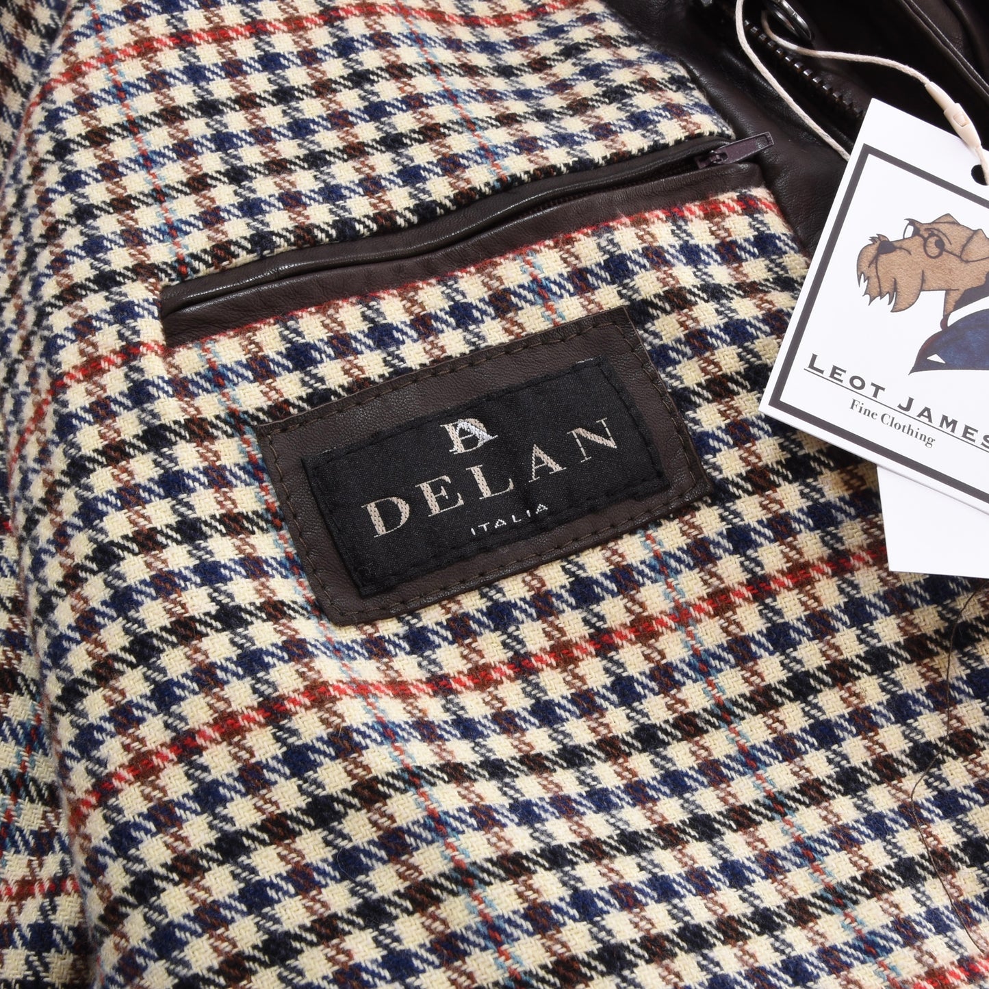 Delan Leather Jacket Size 58 ca. 64cm - Brown