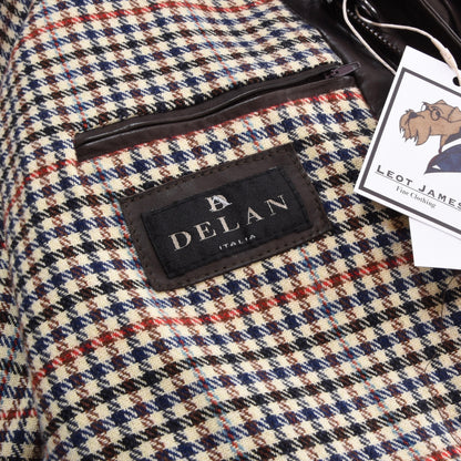 Delan Leather Jacket Size 58 ca. 64cm - Brown