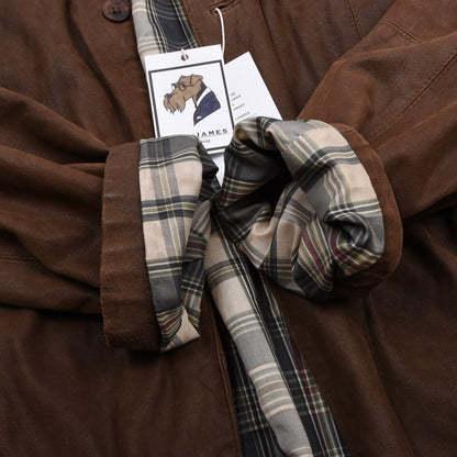 Butter-Soft Leather Jacket Size 52 - Brown