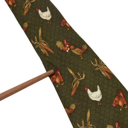 Yves Saint Laurent Silk Tie - Chicken & Corn Print