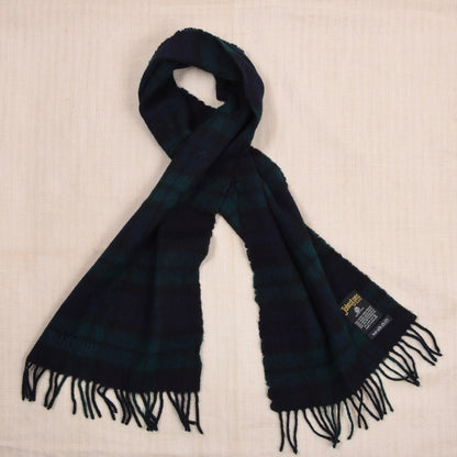 Vintage Johnstons of Elgin 100% Wool Scarf Made in Scotland ca. 139cm - Blackwatch