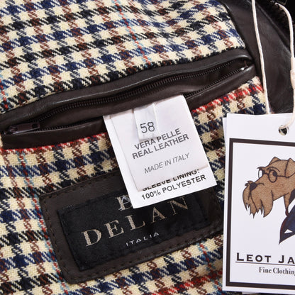 Delan Leather Jacket Size 58 ca. 64cm - Brown