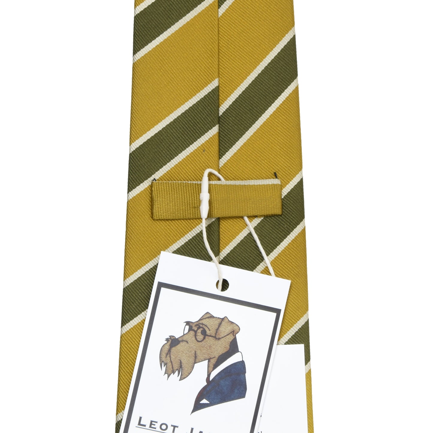 Chester Barrie 100% Silk Repp Stripe Tie ca. 142cm/9cm - Gold-Yellow/Green