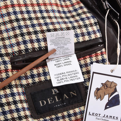 Delan Leather Jacket Size 58 ca. 64cm - Brown