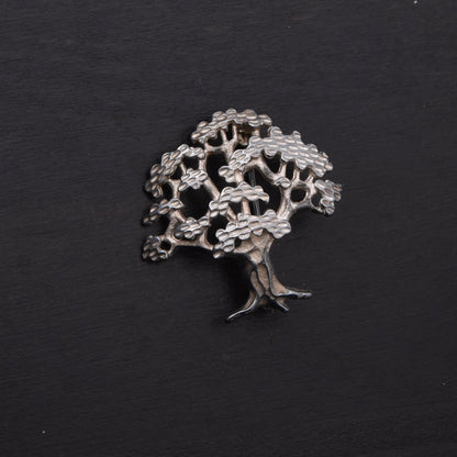 Vintage 925 Sterlingsilber Lebensbaum Anstecknadel/Brosche ca. 2.5cm