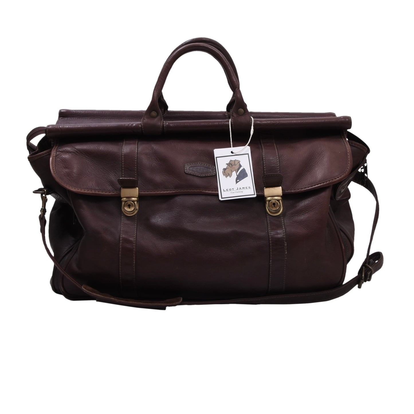 Oconi Leather Weekender/Bag ca. 48cm - Dark Brown-Burgundy