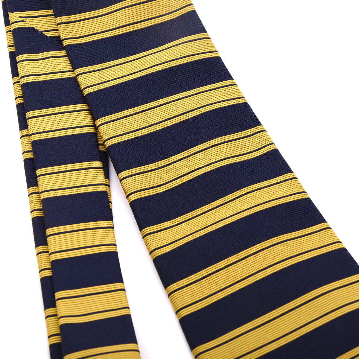 Brooks Brothers 100% Seide Krawatte Made in USA – Marineblau/Gelb Streifen