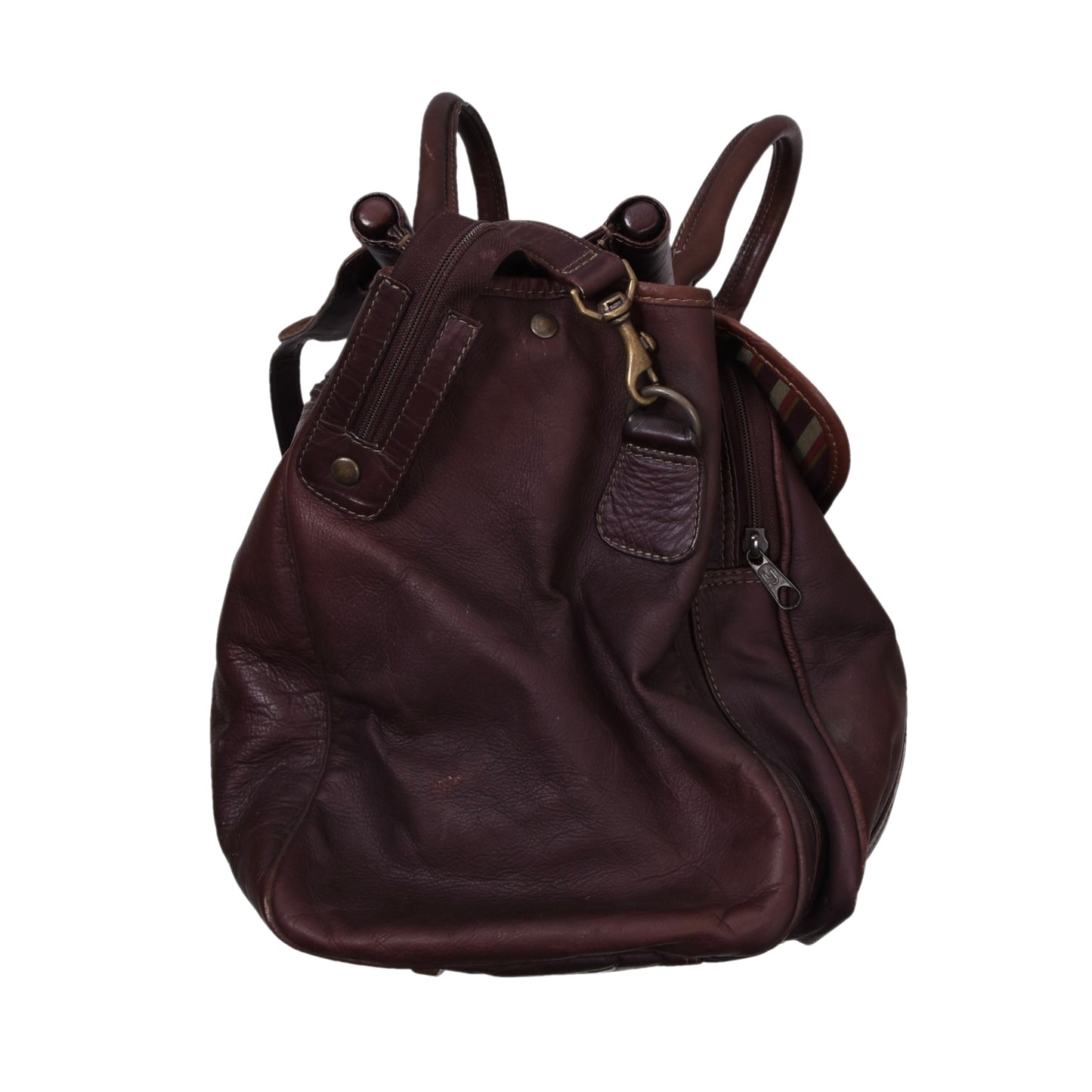 Oconi Leather Weekender/Bag ca. 48cm - Dark Brown-Burgundy