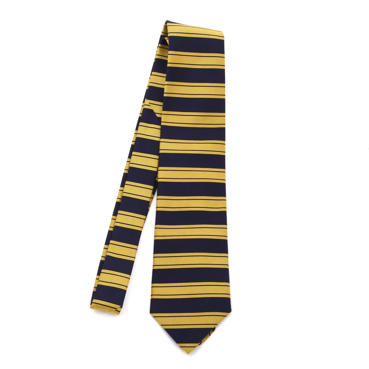 Brooks Brothers 100% Seide Krawatte Made in USA – Marineblau/Gelb Streifen