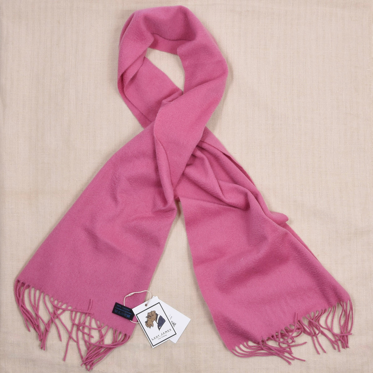 Flauschiger 100% Kaschmir Schal ca. 164cm - Kaugummirosa