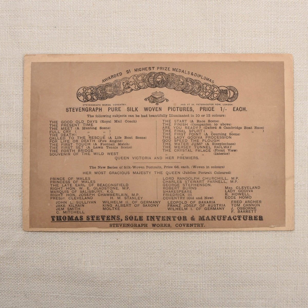 The Meet x Thomas Stevens in Silk Thread ca. 1900