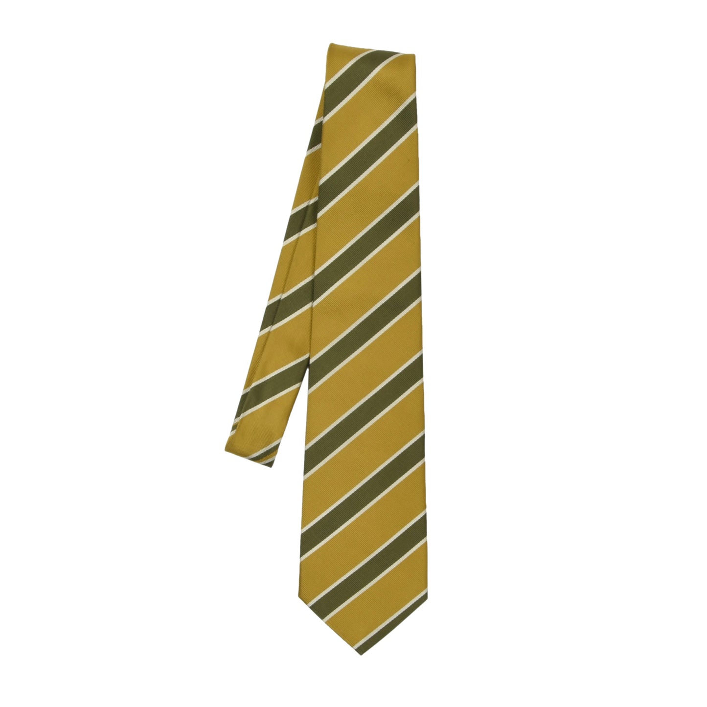 Chester Barrie 100% Silk Repp Stripe Tie ca. 142cm/9cm - Gold-Yellow/Green