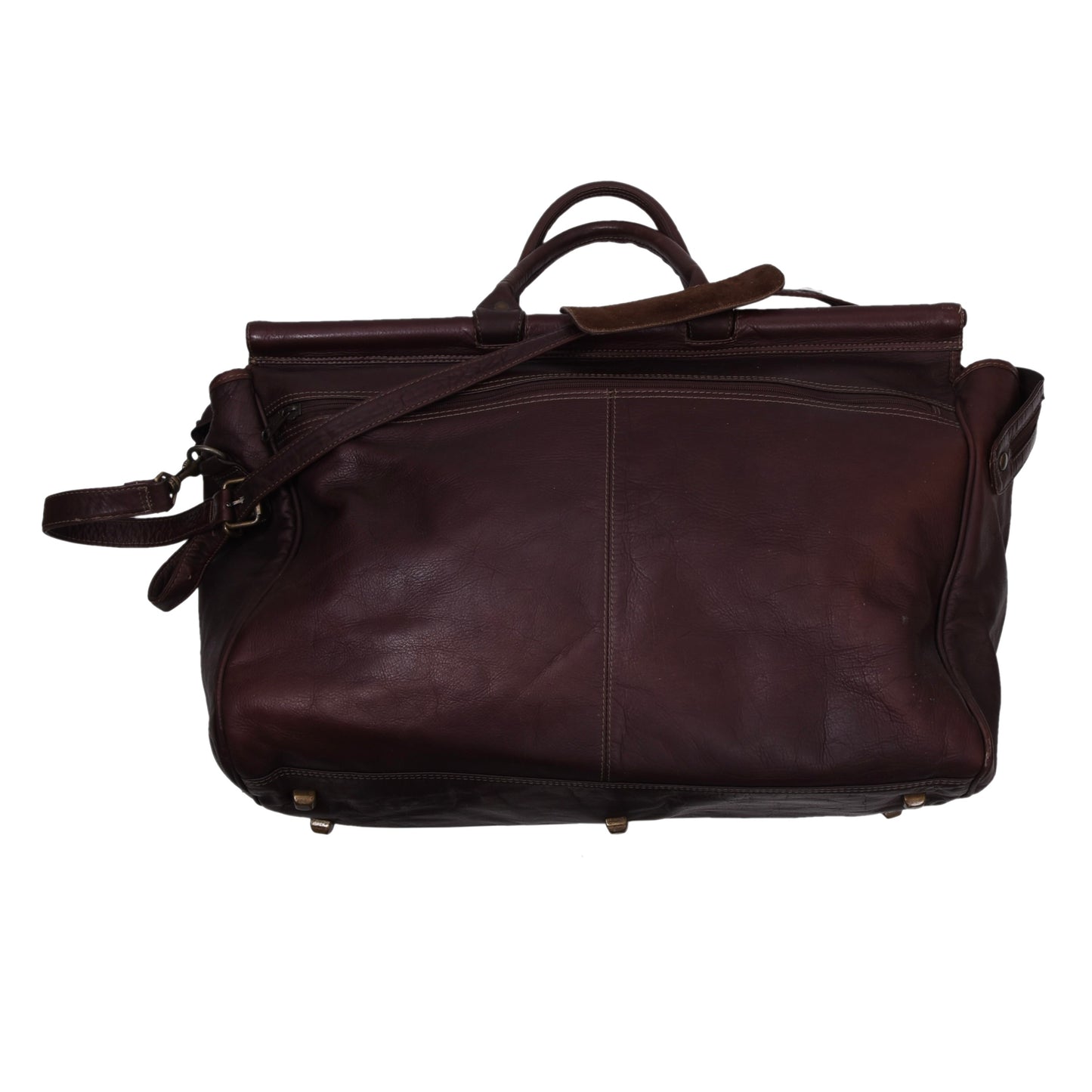 Oconi Leather Weekender/Bag ca. 48cm - Dark Brown-Burgundy