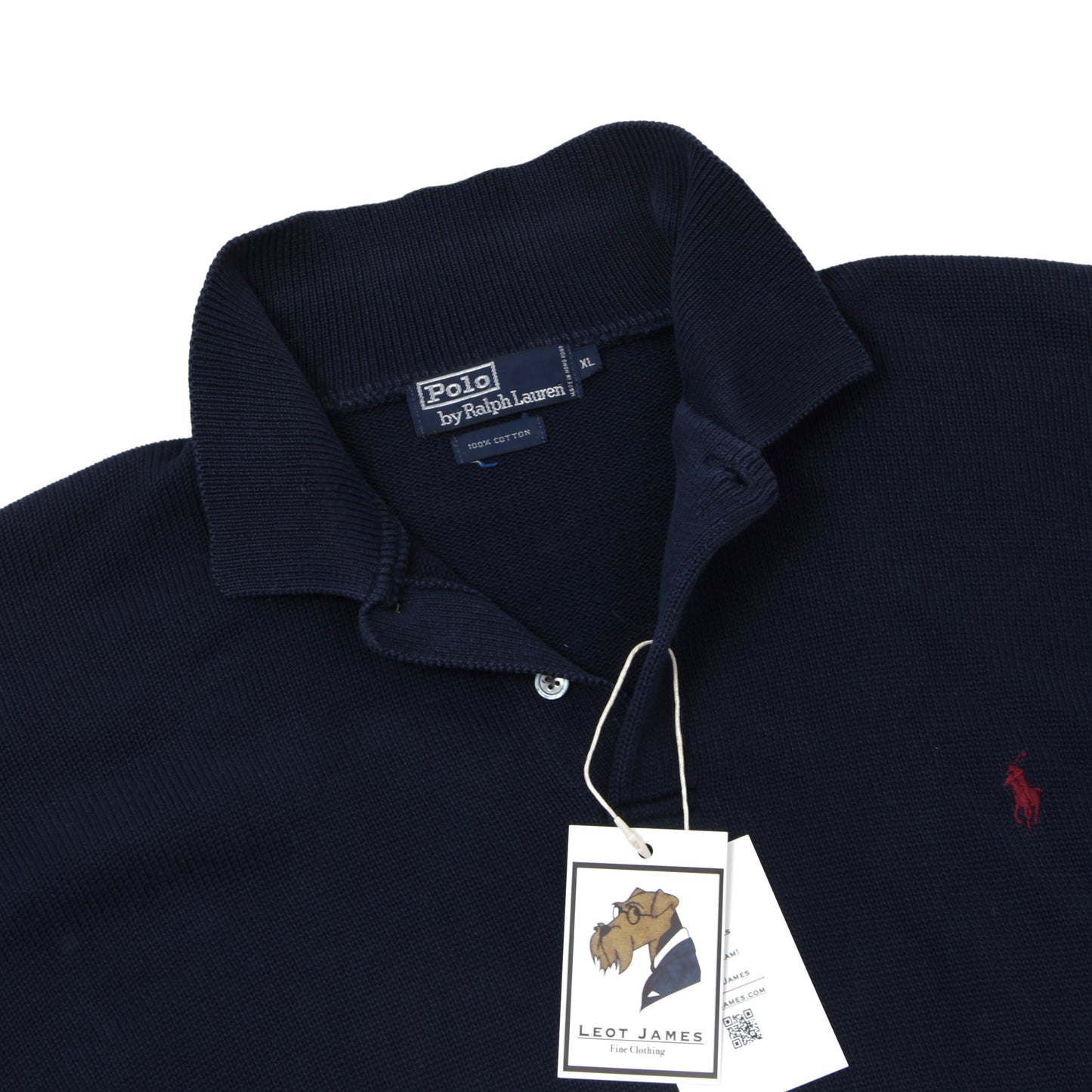 Polo Ralph Lauren Cotton Sweater Size XL Chest ca. 58.5cm - Navy Blue