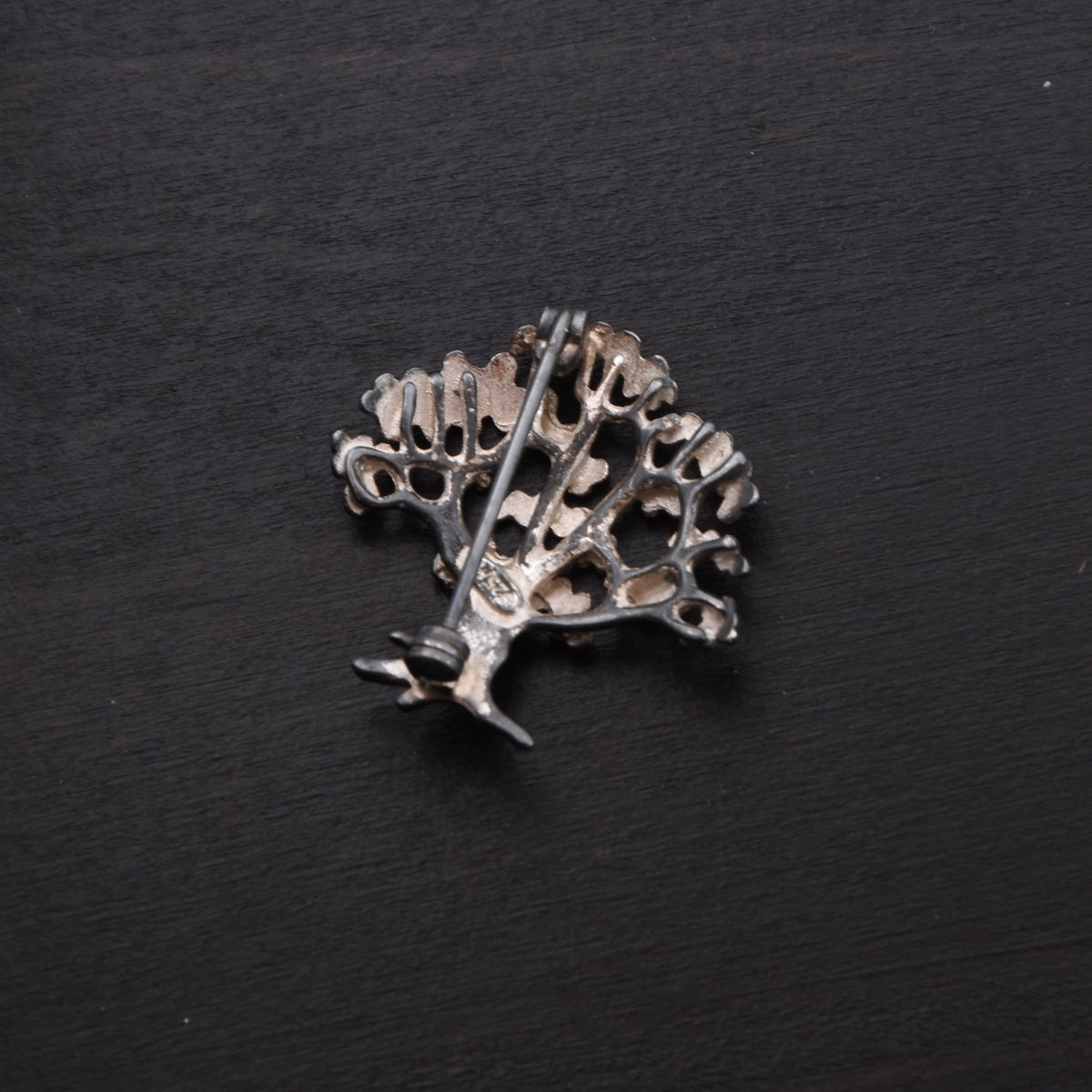 Vintage 925 Sterlingsilber Lebensbaum Anstecknadel/Brosche ca. 2.5cm