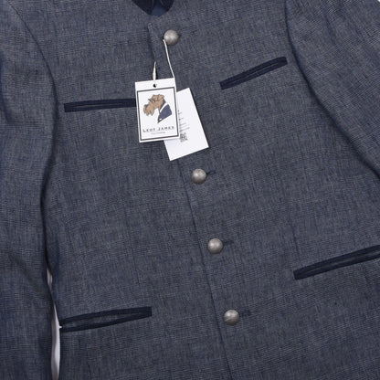 Tofana x Lodenfrey 100% Linen Janker/Jacket Size 44 ca. 51.5cm - Blue Plaid
