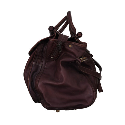 Oconi Leather Weekender/Bag ca. 48cm - Dark Brown-Burgundy