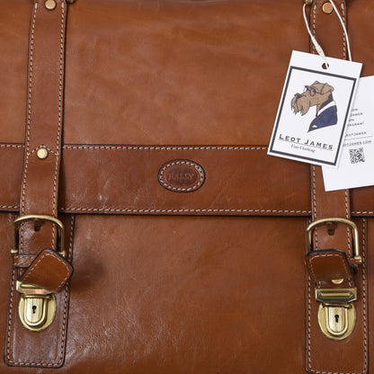 Bally Vintage Leather Weekender/Duffle Bag ca. 53cm - Brown