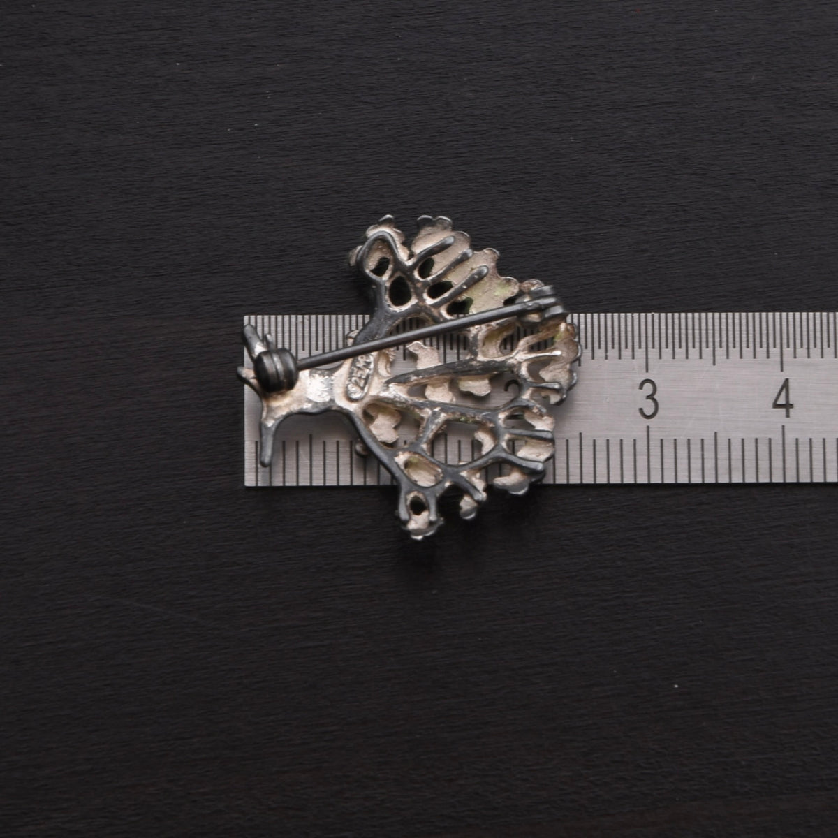 Vintage 925 Sterlingsilber Lebensbaum Anstecknadel/Brosche ca. 2.5cm
