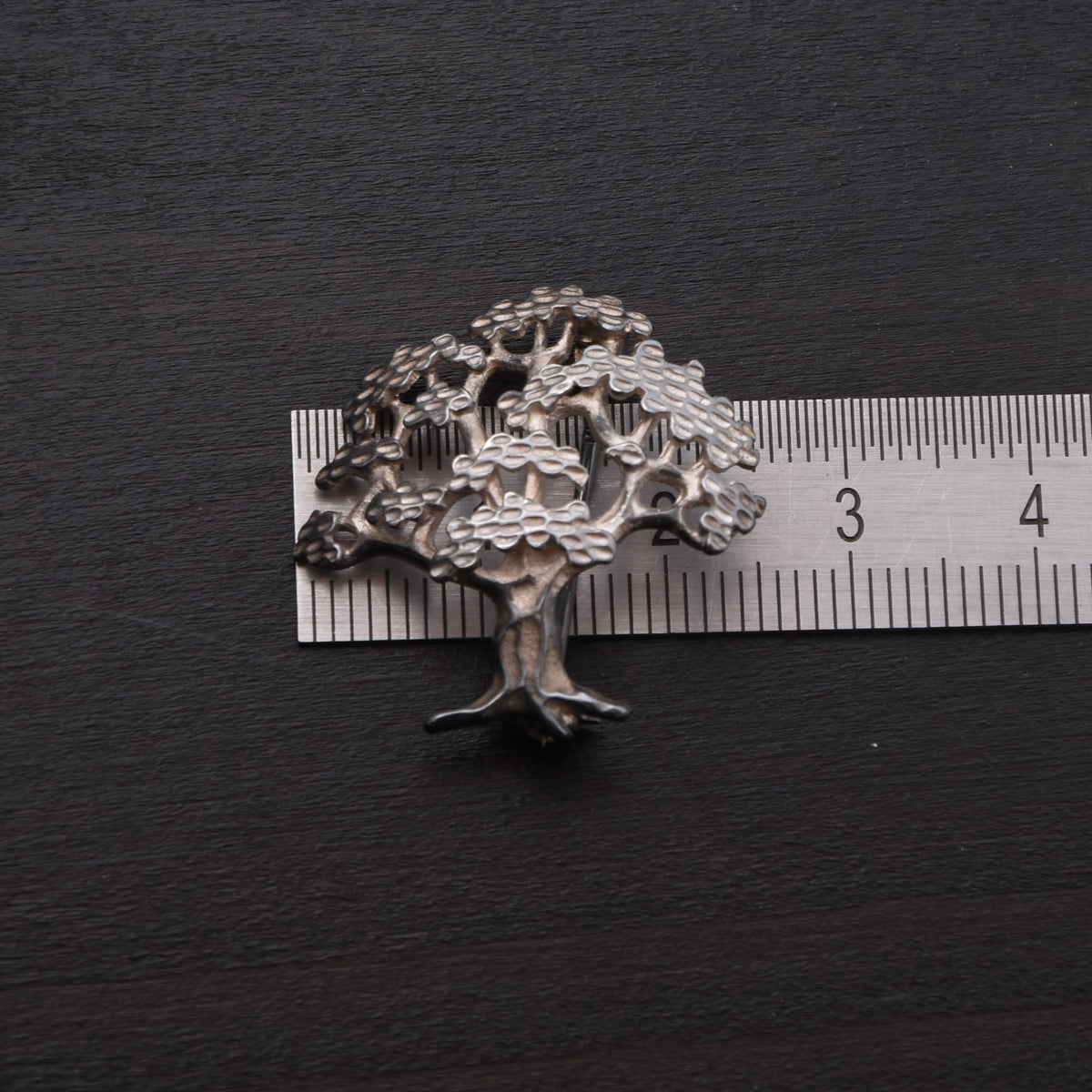 Vintage 925 Sterlingsilber Lebensbaum Anstecknadel/Brosche ca. 2.5cm