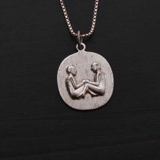Vintage Lindner Schmuck .925 Sterling Silver Gemini Pendant ca. 1.5 cm