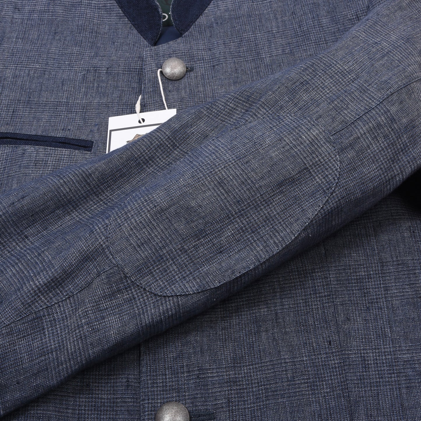 Tofana x Lodenfrey 100% Linen Janker/Jacket Size 44 ca. 51.5cm - Blue Plaid