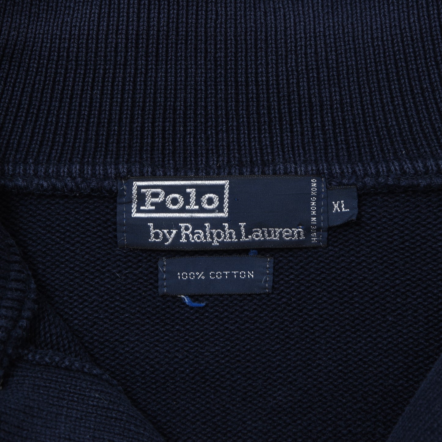 Polo Ralph Lauren Cotton Sweater Size XL Chest ca. 58.5cm - Navy Blue