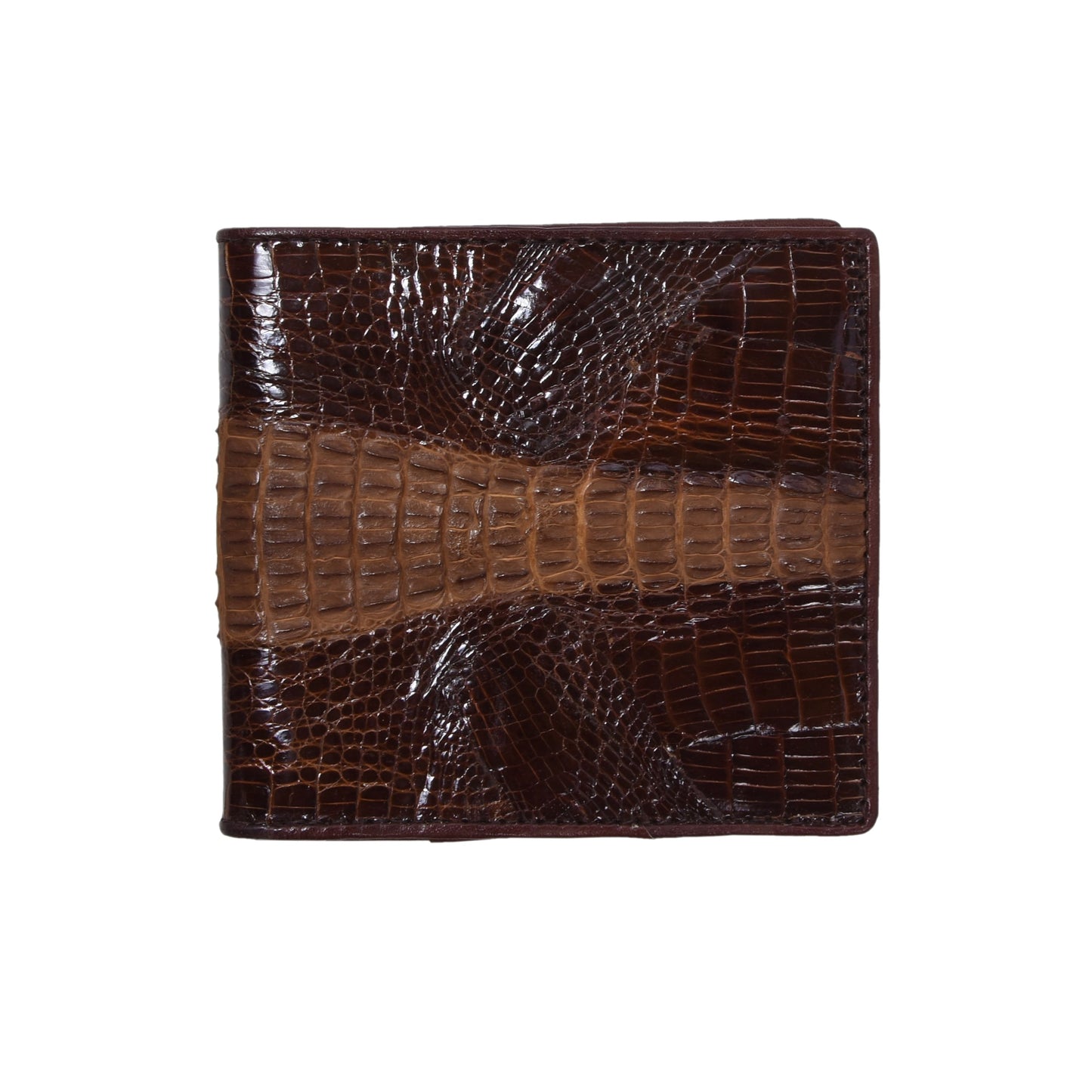 Crocodile/Alligator Leather Wallet ca. 11cm - Brown