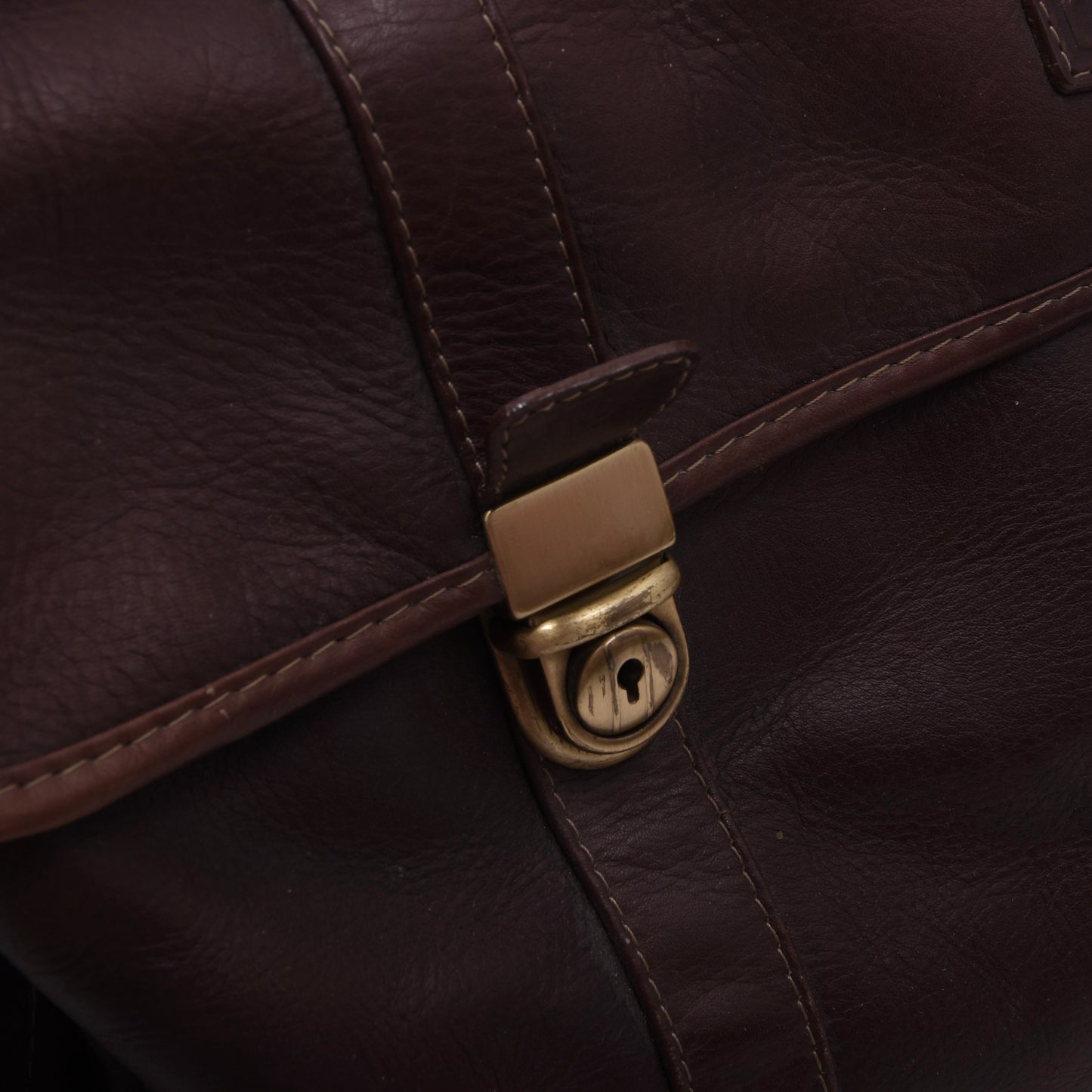 Oconi Leather Weekender/Bag ca. 48cm - Dark Brown-Burgundy