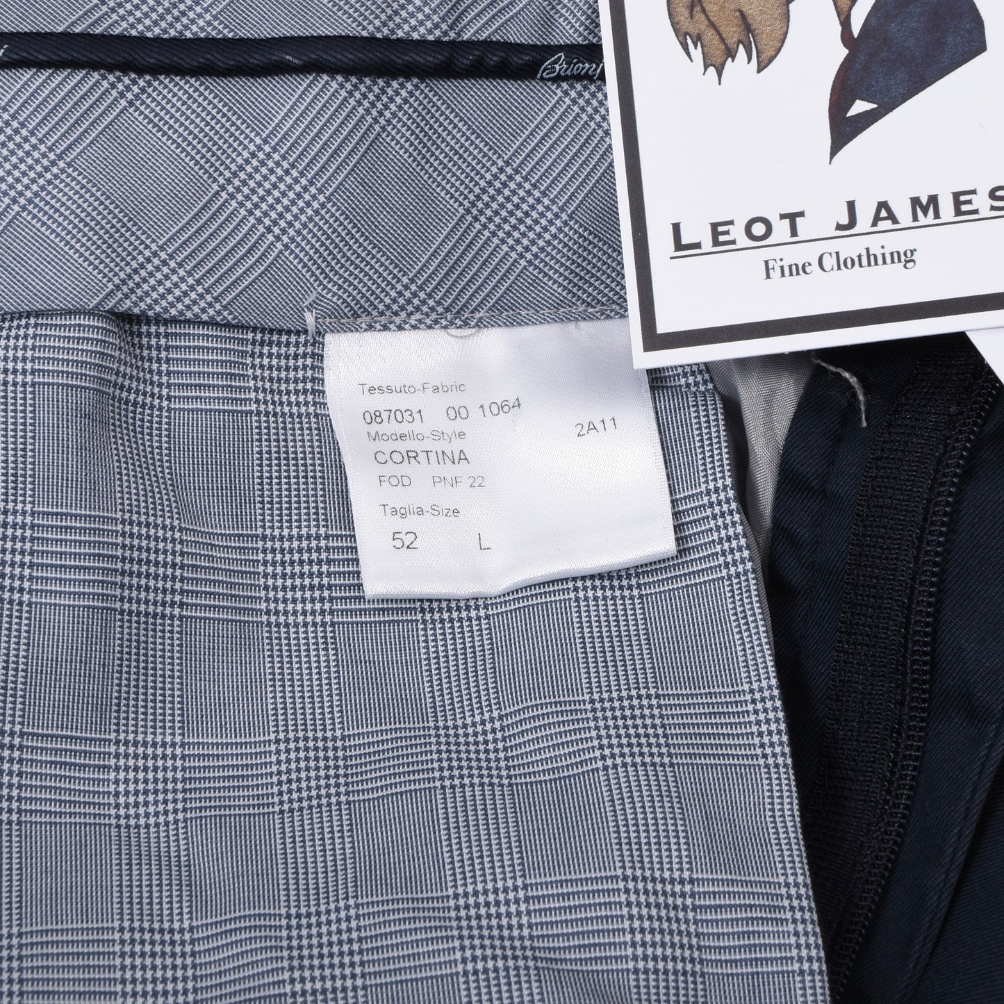 Brioni Baumwollshorts „Cortina“, Größe 52 (ca. 44,5 cm), Marineblau