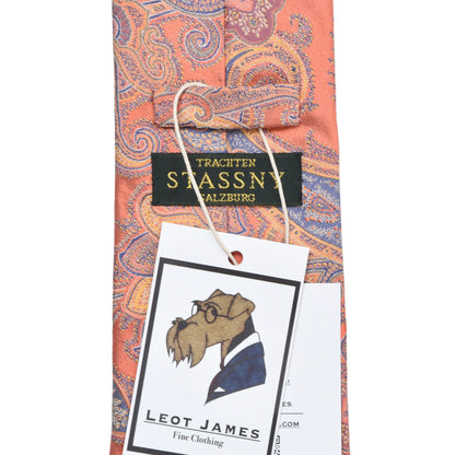 Stassny x Ascot 100% Silk Tie ca. 149.5cm/9cm - Orange Paisley