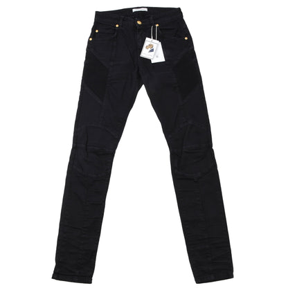 Pierre Balmain Moto Jeans Size W30 ca. 37cm - Black