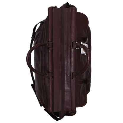 Oconi Leather Weekender/Bag ca. 48cm - Dark Brown-Burgundy