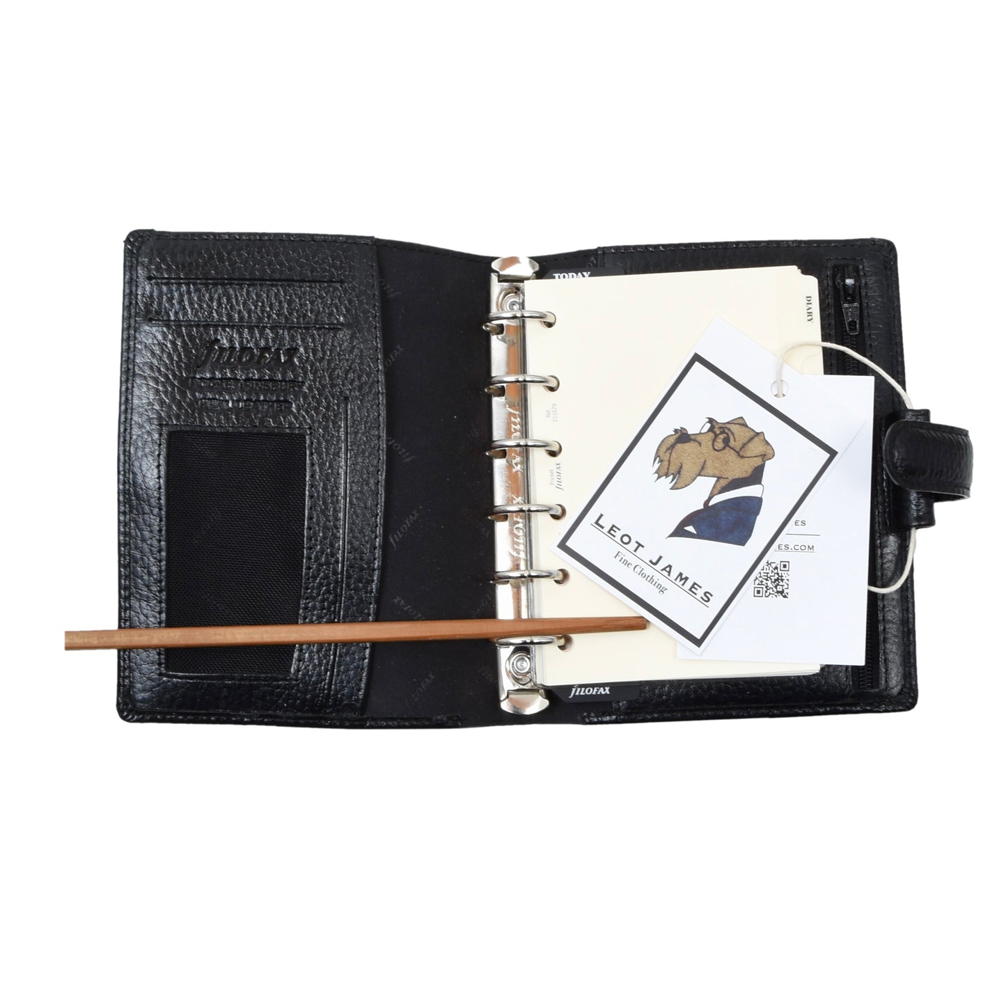 Filofax Leather Personal Organizer "Finsbury" - Black