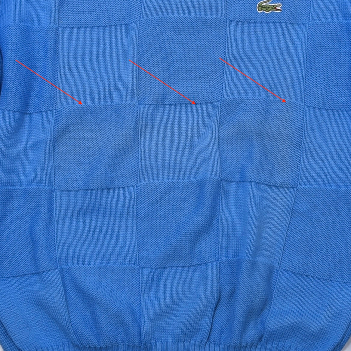 Vintage Lacoste Baumwollpullover, hergestellt in Frankreich, Größe 5 (ca. 59 cm) – Blau