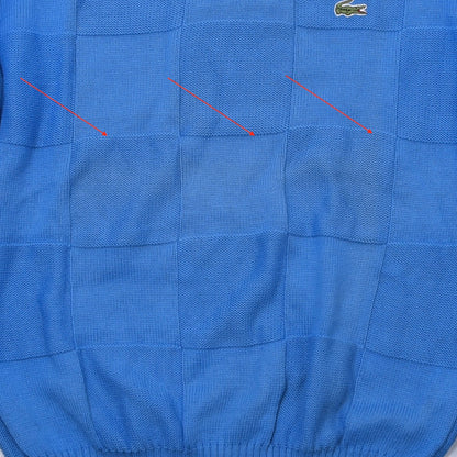 Vintage Lacoste Baumwollpullover, hergestellt in Frankreich, Größe 5 (ca. 59 cm) – Blau