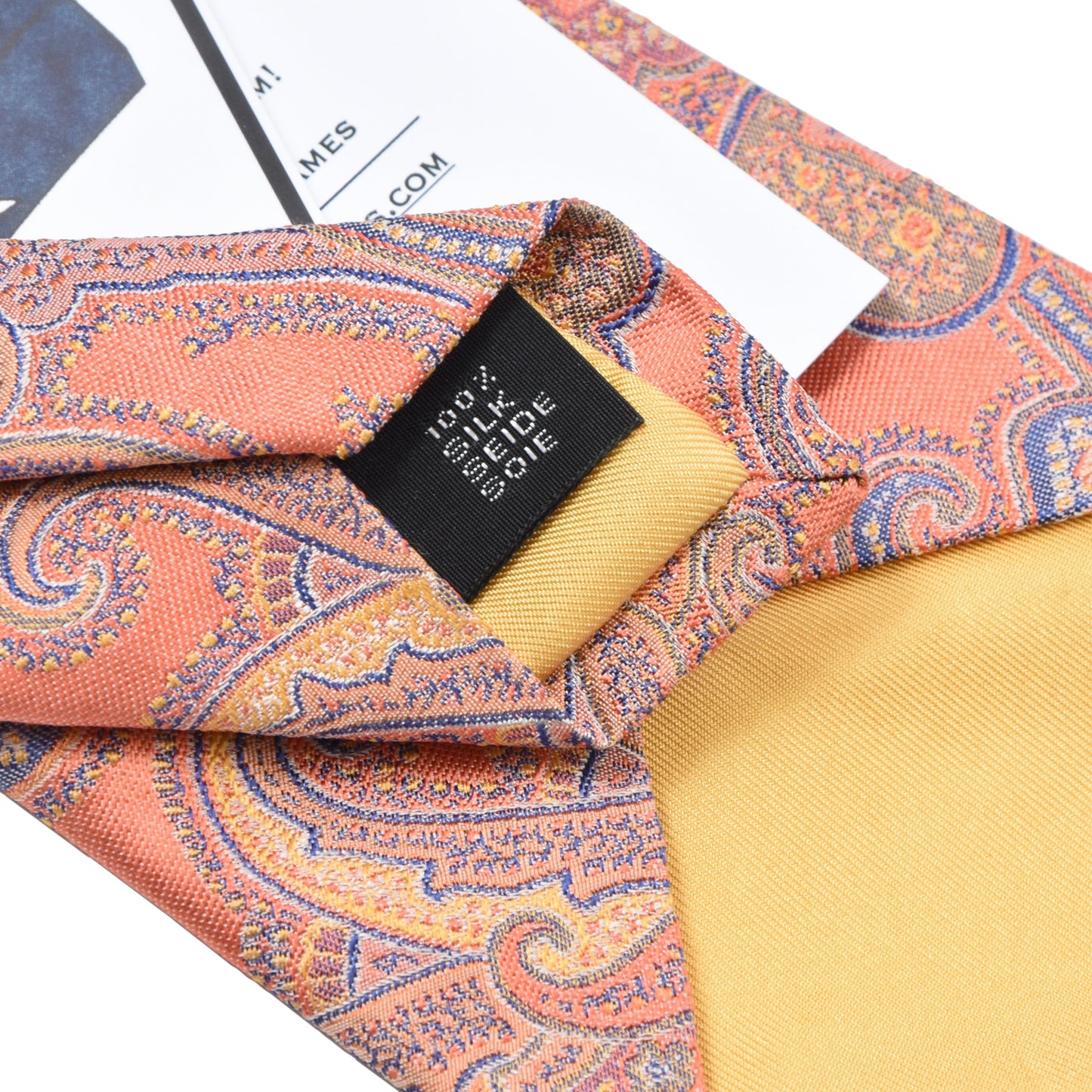 Stassny x Ascot 100% Silk Tie ca. 149.5cm/9cm - Orange Paisley