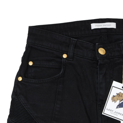 Pierre Balmain Moto Jeans Size W30 ca. 37cm - Black