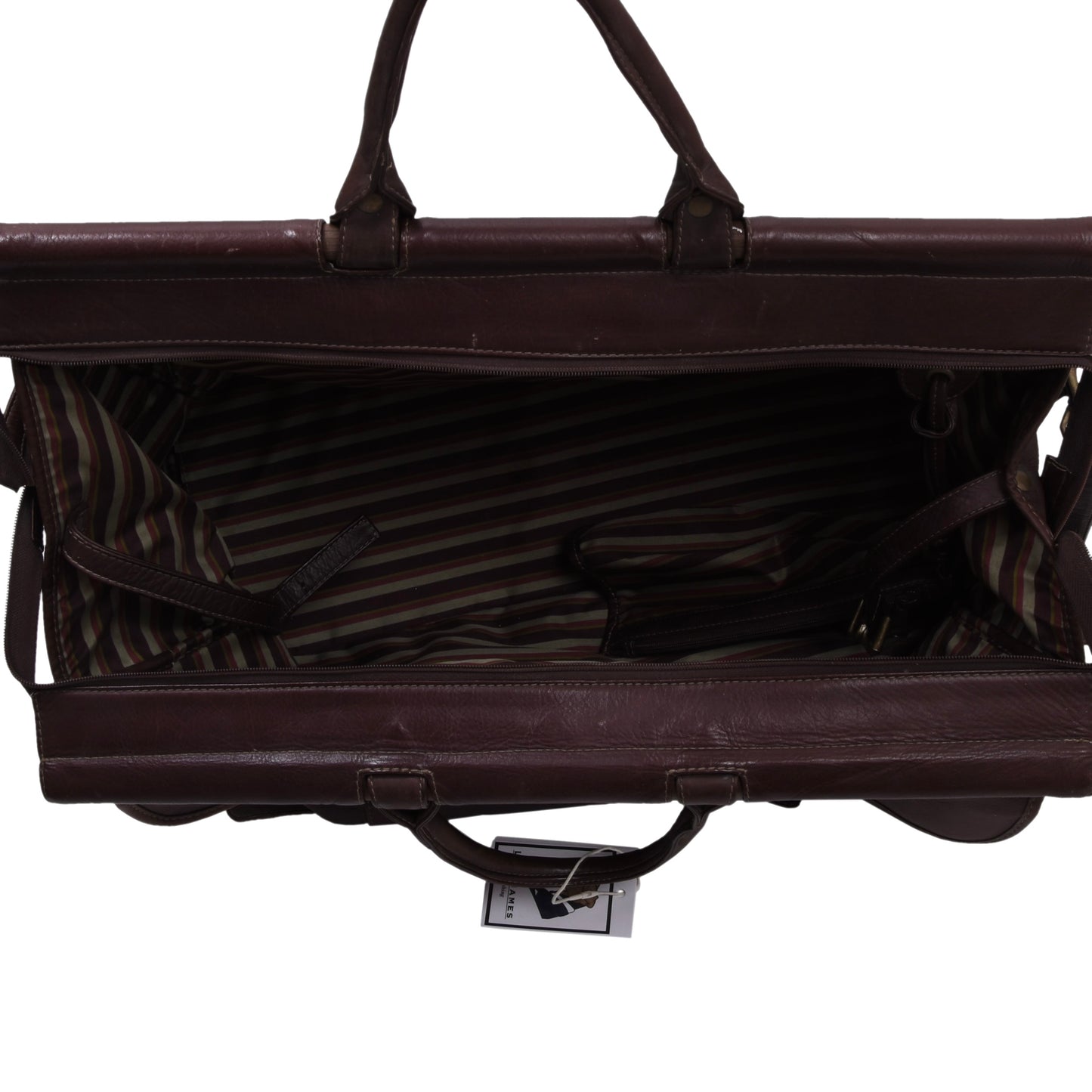 Oconi Leather Weekender/Bag ca. 48cm - Dark Brown-Burgundy