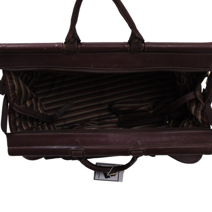 Oconi Leather Weekender/Bag ca. 48cm - Dark Brown-Burgundy