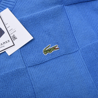 Vintage Lacoste Baumwollpullover, hergestellt in Frankreich, Größe 5 (ca. 59 cm) – Blau