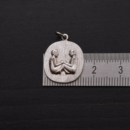 Vintage Lindner Schmuck 925 Sterlingsilber Zwillinge Anhänger ca. 1,5 cm